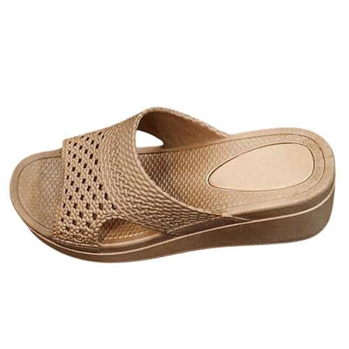 FGUUTYM Damen Hausschuhe & Badeschuhe - Pantoletten Mit Dicker Sohle Vintage Boho Lässige Schlappen Keilabsatz Plateau Strand Slip-On Slipper Strandschuhe Fußbett Retro Leicht Sommerschuhe FGUUTYM Damen Hausschuhe & Badeschuhe - Pantoletten Mit Dicker Sohle Vintage Boho Lässige Schlappen Keilabsatz Plateau Strand Slip-On Slipper Strandschuhe Fußbett Retro Leicht Sommerschuhe von FGUUTYM