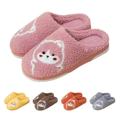 FGUUTYM Damen Herren Hausschuhe Slippers Winter Plüsch Warme Drinnen Pantoffeln Weiche Bequem Flauschige Filzpantoffeln Memory Foam Haushausschuhe Cartoon-Tier Plüschhausschuh Gästehausschuhe von FGUUTYM