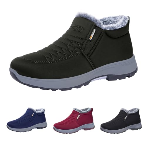 FGUUTYM Damen Herren Stiefeletten Unisex Plüsch Warm Gefütterte Winterstiefel Freizeit Elegant Ankle Boots Plateau Kurzschaft Stiefel Outdoor Trekking Wasserdicht Rutschfest Schneestiefel Winterboots von FGUUTYM