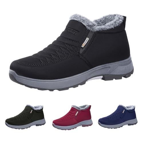 FGUUTYM Damen Herren Stiefeletten Unisex Plüsch Warm Gefütterte Winterstiefel Freizeit Elegant Ankle Boots Plateau Kurzschaft Stiefel Outdoor Trekking Wasserdicht Rutschfest Schneestiefel Winterboots von FGUUTYM