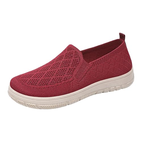 FGUUTYM Damen Loafers Slip-On Halbschuhe Mesh Slipper Flache Schuhe Mokassin Ohne Schnürsenkel Outdoorschuhe Casual Komfortsohle Leichte Freizeitschuhe Wanderschuhe Walkingschuhe Stoffschuhe von FGUUTYM