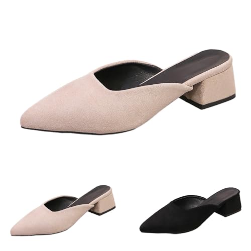 FGUUTYM Damen Sandalen & Sandaletten Mit Absatz Modische High Heels Slipper Pantoletten Spitzer Zehenpartie Und V-Form Schlupf-Clogs Hausschuhe Slip On Wedges Slides Elegant Kleid Schuhe FGUUTYM Damen Sandalen & Sandaletten Mit Absatz Modische High Heels Slipper Pantoletten Spitzer Zehenpartie Und V-Form Schlupf-Clogs Hausschuhe Slip On Wedges Slides Elegant Kleid Schuhe von FGUUTYM