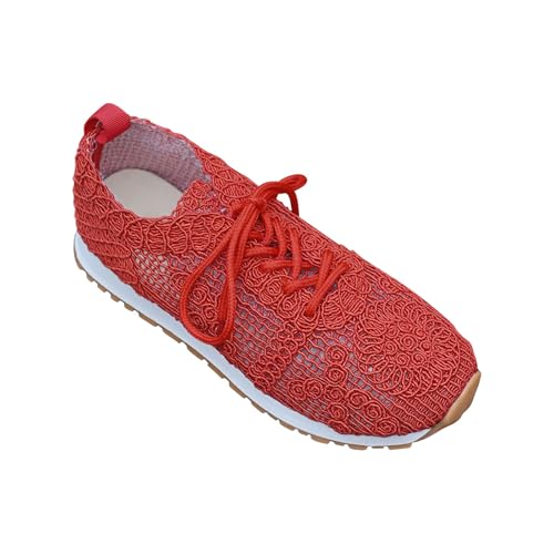 FGUUTYM Damen Sneaker Leicht Weite Vermascht Atmungsaktive Turnschuhe Bequeme Walkingschuhe Rutschsicher Abriebfest Outdoor Sportschuhe mit Luftpolster Slip On Flache Schuhe Freizeitschuhe von FGUUTYM