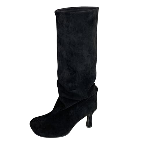 FGUUTYM Damen Stiefel Schuhe Wildleder-Optik Cowboystiefel Mit Kitten Heels Mittelhoher Stiefeletten Retro Renaissance-Schlupfstiefel Schlupfdesign Wadenlang Wasserdicht Übergangsstiefel FGUUTYM Damen Stiefel Schuhe Wildleder-Optik Cowboystiefel Mit Kitten Heels Mittelhoher Stiefeletten Retro Renaissance-Schlupfstiefel Schlupfdesign Wadenlang Wasserdicht Übergangsstiefel von FGUUTYM