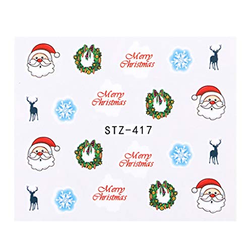 FGUUTYM Decal Art Sticker Nail Bunte Transferfolie Weihnachtsnagel 3D Nagelkunst Nagel Sticker Tiere (E, One Size) von FGUUTYM
