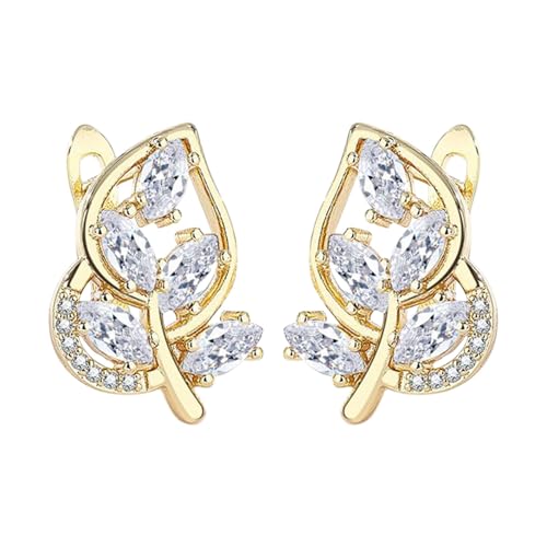FGUUTYM Earring Hoop Stud Drop & Dangle Women Faux Multicolor Cubic Zirconia Ear Stud Earrings Jewelry For Women Birthday Christmas Friends Ohrringe Anhänger (GD2, One Size) von FGUUTYM