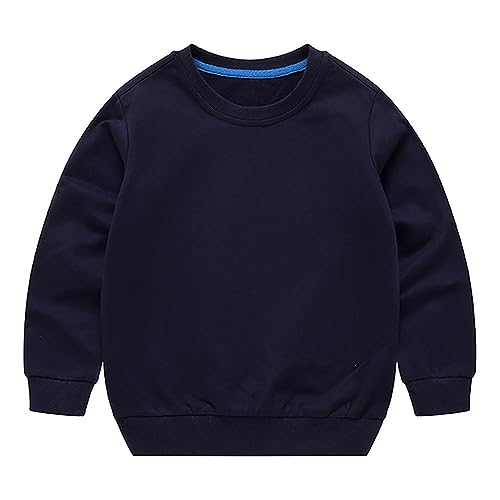 FGUUTYM Einfarbiges Langarm-Pullover mit Rundhalsausschnitt für Neugeborene, und Mädchen Sweatshirt Baby Junge 74 (Black, 6-12 Months) von FGUUTYM