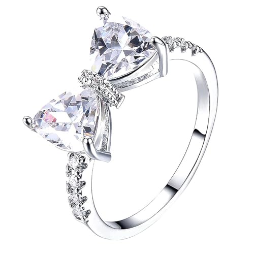FGUUTYM Elegant Women's Bow Knot Large Zircon Ring Exquisite And Shining Jewelry Fashionable Jewelry Suitable For All Occasions Perfectly Showing Women's Elegant Temperament Magnetschmuck (WH1, E) von FGUUTYM