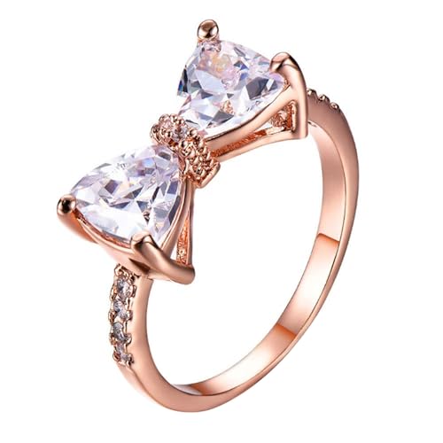 FGUUTYM Elegant Women's Bow Knot Large Zircon Ring Exquisite And Shining Jewelry Fashionable Jewelry Suitable For All Occasions Perfectly Showing Women's Elegant Temperament Magnetschmuck (WH2, A) von FGUUTYM