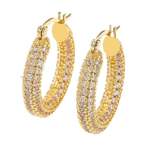 FGUUTYM Europa und die Vereinigten Staaten Temperament einfache Art und bunte Kreis Ohrringe Ohr Schnalle Set Zirkonia Wind Ohrringe Ernstes Design von FGUUTYM