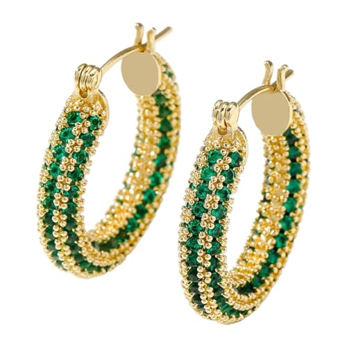 FGUUTYM Europa und die Vereinigten Staaten Temperament einfache Art und bunte Kreis Ohrringe Ohr Schnalle Set Zirkonia Wind Ohrringe Ernstes Design von FGUUTYM