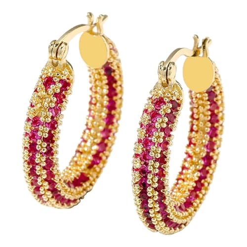 FGUUTYM Europa und die Vereinigten Staaten Temperament einfache Art und bunte Kreis Ohrringe Ohr Schnalle Set Zirkonia Wind Ohrringe Ernstes Design von FGUUTYM