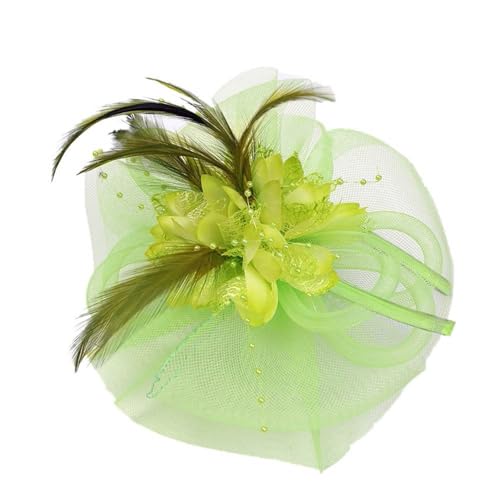 FGUUTYM Fascinator Hochzeit YN und Stift Federn Hut Bänder Mesh Baseball Caps Herren Baseball Cap (Green, One Size) von FGUUTYM