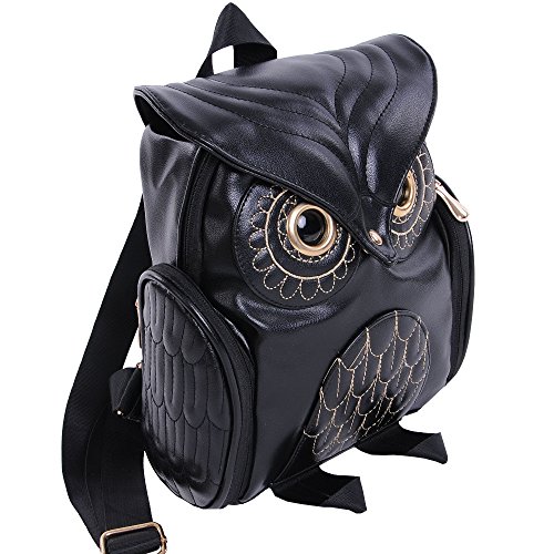 FGUUTYM Fashion Cute Owl Backpack Women Cartoon School Bags For Teenagers Girls Coole Rucksäcke Für Jugendliche (black, One Size) von FGUUTYM