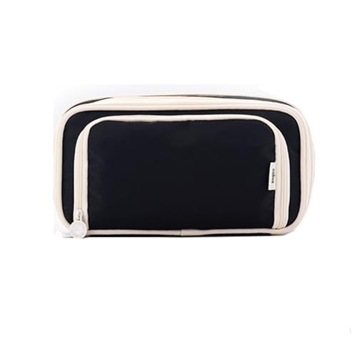 FGUUTYM Federmäppchen mit großer Kapazität, Japanisches Schreibwarenetui, für und Mädchen, doppelt einfarbig, multifunktional, für Mittelschüler, Federmäppchen (Z3-Black, One Size) von FGUUTYM