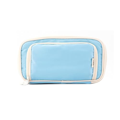 FGUUTYM Federmäppchen mit großer Kapazität, Japanisches Schreibwarenetui, für und Mädchen, doppelt einfarbig, multifunktional, für Mittelschüler, Federmäppchen (Z3-Blue, One Size) von FGUUTYM