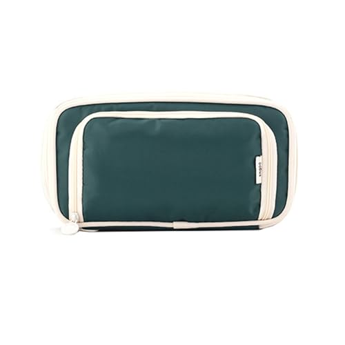 FGUUTYM Federmäppchen mit großer Kapazität, Japanisches Schreibwarenetui, für und Mädchen, doppelt einfarbig, multifunktional, für Mittelschüler, Federmäppchen (Z3-Green, One Size) von FGUUTYM