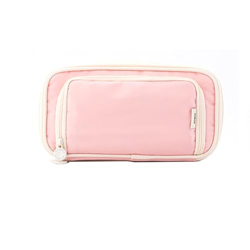 FGUUTYM Federmäppchen mit großer Kapazität, Japanisches Schreibwarenetui, für und Mädchen, doppelt einfarbig, multifunktional, für Mittelschüler, Federmäppchen (Z3-Pink, One Size) von FGUUTYM