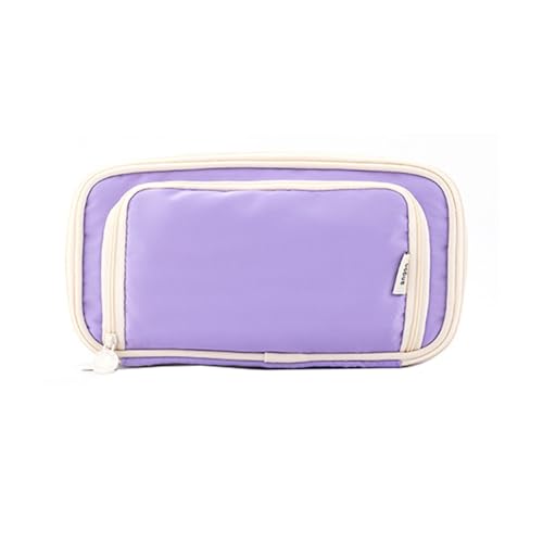 FGUUTYM Federmäppchen mit großer Kapazität, Japanisches Schreibwarenetui, für und Mädchen, doppelt einfarbig, multifunktional, für Mittelschüler, Federmäppchen (Z3-Purple, One Size) von FGUUTYM