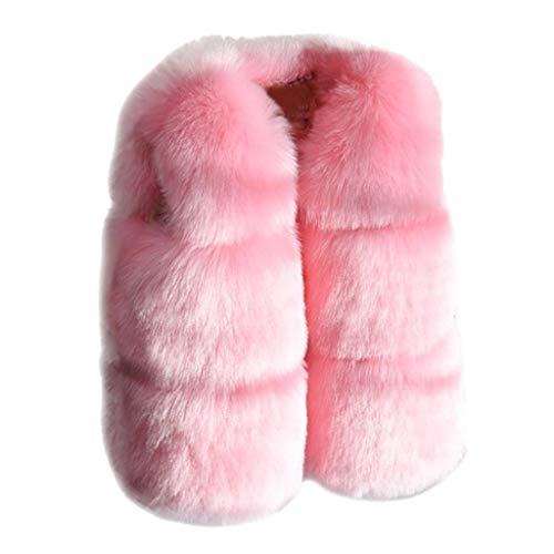 FGUUTYM Fellweste Mädchen Kunstpelz Weste Mantel Ärmellose Oberteil Kinderweste Kinder Oberbekleidung Fleecejacke Winterkleidung Frühling und Herbst Winter Fleeceweste Winterweste von FGUUTYM