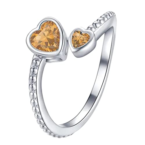 FGUUTYM Geburtssteine Angst Dekompression Rotierender Ring Dekompressionsring Geburtstagsgeschenk für Sie Minimalistischer Kristallring Geburtssteine Strassring Einstellbare Öffnung (K, One Size) von FGUUTYM