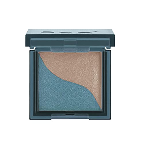 FGUUTYM Glasierte leichte zweifarbige faule Lidschattenplatte einfache wasserdichte Anfänger anhaltende Farbwiedergabe Lidschatten ohne Make-up Lidschatten Glitzer Pulver (X, One Size) von FGUUTYM