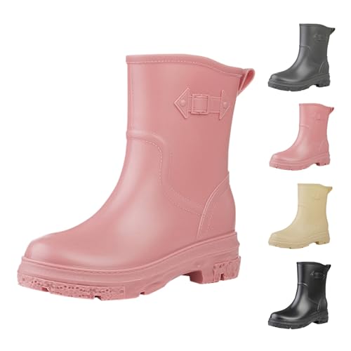 FGUUTYM Gummistiefel Damen Herren Regenschuhe Regenstiefel Gartenstiefel Rutschfest Schuhe Gummi Stiefeletten Gummischuhe Sommer Halbhoch Rain Boots Angelstiefel Wasserdichte Gartenschuhe von FGUUTYM