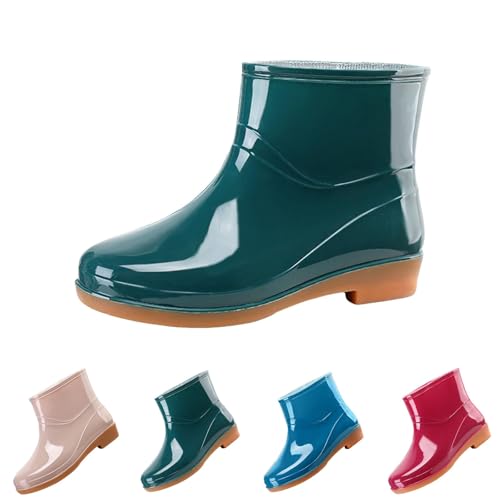 FGUUTYM Gummistiefel-Damen-Kurz, Wasserdicht Sommerstiefel Rutschfest Küche Regenschuhe Arbeitsschuhe Halbhoch Stiefel Ankle Stiefeletten Reitstiefeletten Outdoor Garten Schlamm Regenstiefel 36-41 von FGUUTYM