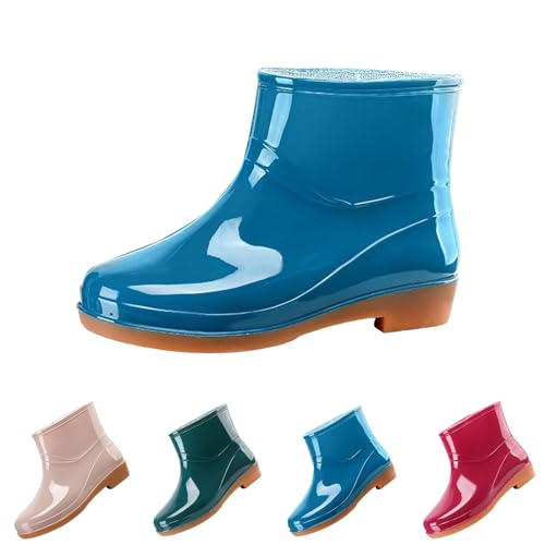 FGUUTYM Gummistiefel-Damen-Kurz, Wasserdicht Sommerstiefel Rutschfest Küche Regenschuhe Arbeitsschuhe Halbhoch Stiefel Ankle Stiefeletten Reitstiefeletten Outdoor Garten Schlamm Regenstiefel 36-41 von FGUUTYM