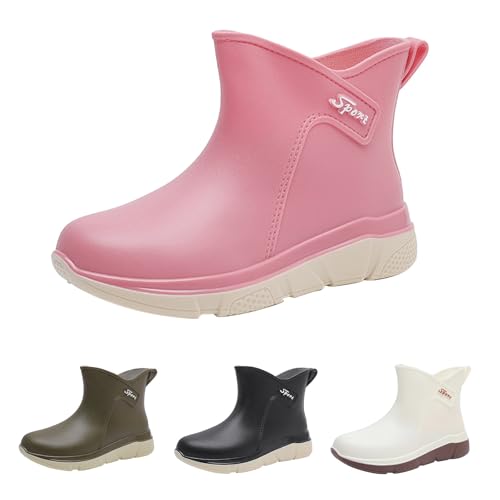 FGUUTYM Gummistiefel Für Damen Und Herren, Wasserdicht Rutschfest Regenschuhe Boots Schuhe Stiefeletten Garten und Wandern Halbhoch Rain Stiefel Regenstiefel Gartenschuhe Angelstiefel Arbeitsschuhe von FGUUTYM
