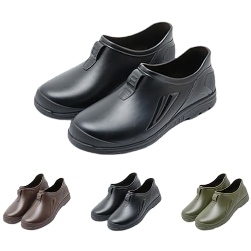 FGUUTYM Gummistiefel Halbhoch Regenschuhe Herren Damen Outdoor Wasserdicht rutschfeste Stiefeletten Ankle Boots Flach Rutschfest Arbeitsschuhe Für Gartenarbeit Landwirtschaft Angeln Spaziergang von FGUUTYM