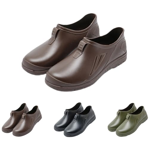 FGUUTYM Gummistiefel Halbhoch Regenschuhe Herren Damen Outdoor Wasserdicht rutschfeste Stiefeletten Ankle Boots Flach Rutschfest Arbeitsschuhe Für Gartenarbeit Landwirtschaft Angeln Spaziergang von FGUUTYM