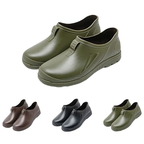 FGUUTYM Gummistiefel Halbhoch Regenschuhe Herren Damen Outdoor Wasserdicht rutschfeste Stiefeletten Ankle Boots Flach Rutschfest Arbeitsschuhe Für Gartenarbeit Landwirtschaft Angeln Spaziergang von FGUUTYM
