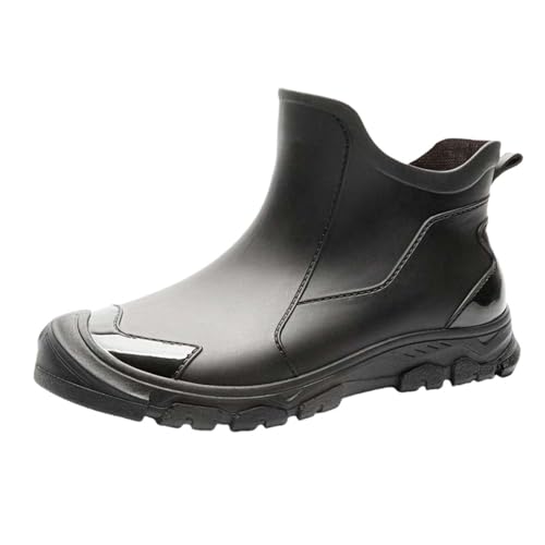 FGUUTYM Gummistiefel Herren Halbhoch Wasserdicht Regenstiefel Regenschuhe Boots Einfarbig Gartenschuhe Rain Boots Angelstiefel Regenstiefel Segelstiefel Halbgummistiefel Bequem Und Nicht Stiefel von FGUUTYM