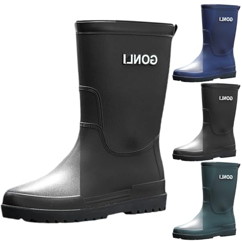 FGUUTYM Gummistiefel Herren Wasserdicht Regenstiefel Halbstiefel Rain Boots Arbeitsschuhe Schlupfstiefel Gummistiefeletten Berufsschuhe Regenschuhe Garten Stiefel Stiefeletten Sicherheitsstiefel von FGUUTYM