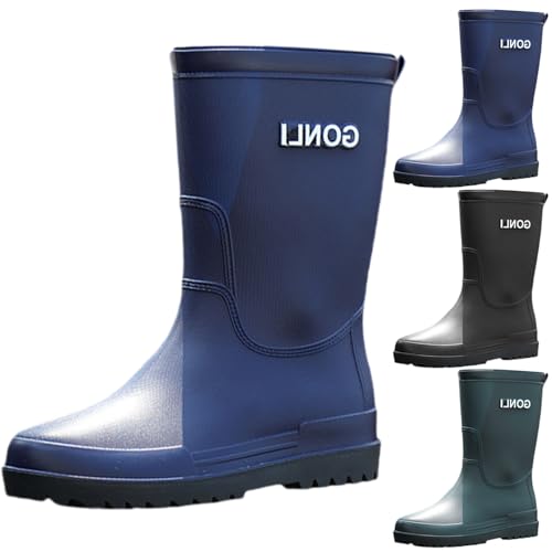 FGUUTYM Gummistiefel Herren Wasserdicht Regenstiefel Halbstiefel Rain Boots Arbeitsschuhe Schlupfstiefel Gummistiefeletten Berufsschuhe Regenschuhe Garten Stiefel Stiefeletten Sicherheitsstiefel von FGUUTYM