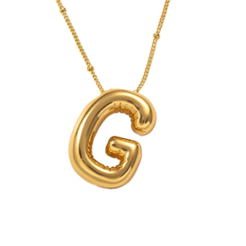 FGUUTYM Halskette mit Buchstaben „Blase“, vergoldet, Anhänger mit Perlenkette, zierlicher Schmuck, Geschenk für Frauen Halskette Traumfänger (G, One Size) von FGUUTYM