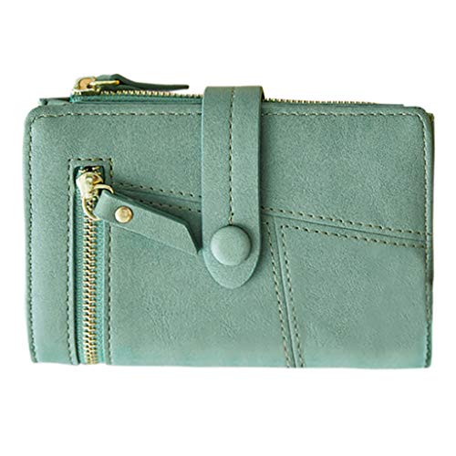 FGUUTYM Halter kleine kleine Frauen Portemonnaie Geldbörse weibliche Geldbörse Brieftasche Für Impfausweis (Green, One Size) von FGUUTYM