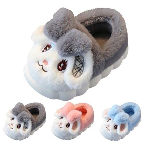 FGUUTYM Hausschuhe 22-38 Mädchen Jungen Plüsch Baumwolle Pantoffeln Niedlich Cartoon Weiche Fleece Gefütterte Filzhausschuhe Slippers Kinder Winterschuhe rutschfeste Hause Indoor Filzpantoffeln von FGUUTYM