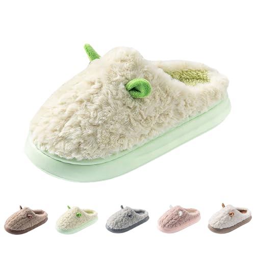 FGUUTYM Hausschuhe Damen Herren Flauschige Plüsch Pantoffeln Winter Warme Geschlossen Filzpantoffeln Memory Foam Leichte House Slippers rutschfeste Sohle Plüschhausschuh Home Silent Schlappen von FGUUTYM