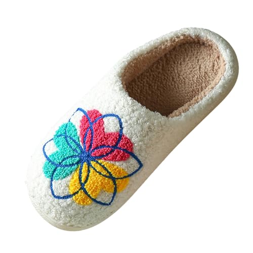 FGUUTYM Hausschuhe Damen Herren Plüsch Winter Warme Flauschige Schlappen Hauspantoffeln Weiche Flache Memory Foam Pantoletten rutschfest Pantoffeln Hauspantoffeln Winter Schuhe Slippers von FGUUTYM