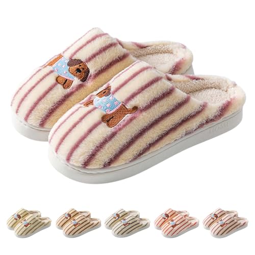 FGUUTYM Hausschuhe Damen Winter Plüsch Warme Flauschige Pantoffeln Weicher Bequem Memory Foam Filzpantoffeln Leichte Ultraweiche Unisex Slippers Schlappen Anti Rutsch Filzhausschuhe Für Frauen/Männer von FGUUTYM