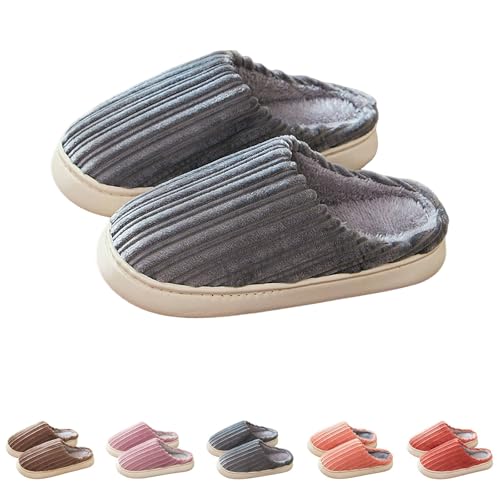 FGUUTYM Hausschuhe Für Herren Und Damen Plüsch Gefütterte Warme Pantoffeln aus Baumwolle Paare Winter Flauschige Pantoletten Filzpantoffeln Winterschuhe Hausschlappen für Zuhause, drinnen von FGUUTYM