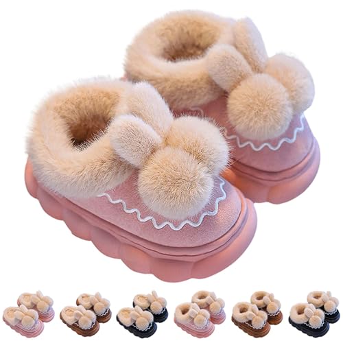 FGUUTYM Hausschuhe Kinder Niedliche Cartoon-Hasenform Pantoffeln Plüsch Winter Warme Filzpantoffeln Memory Foam Gefütterte Filzhausschuhe Rutschfest Bequem House Slippers für drinnen und draußen von FGUUTYM
