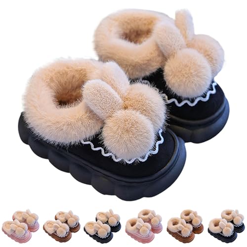 FGUUTYM Hausschuhe Kinder Niedliche Cartoon-Hasenform Pantoffeln Plüsch Winter Warme Filzpantoffeln Memory Foam Gefütterte Filzhausschuhe Rutschfest Bequem House Slippers für drinnen und draußen von FGUUTYM