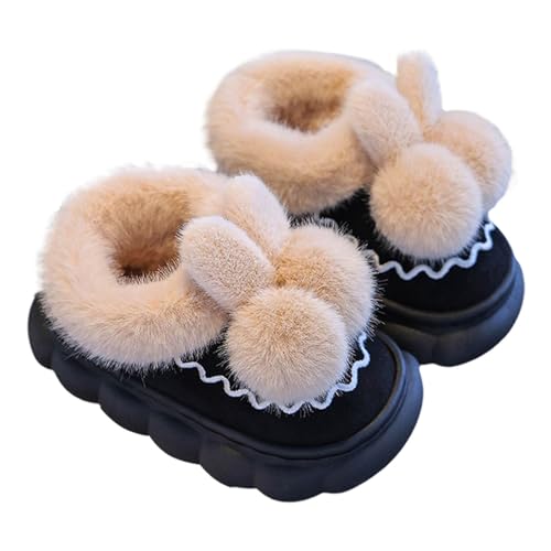 FGUUTYM Hausschuhe Mädchen Jungen Niedliche Bequeme Cartoon-Hasen-Pantoffeln Warme Winter Pantoletten aus Plüsch Gefütterte Filzhausschuhe Memory Foam Kuschelig Kinderhausschuhe Slippers von FGUUTYM