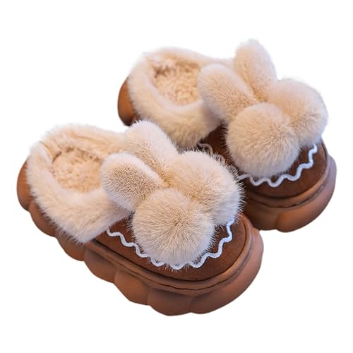 FGUUTYM Hausschuhe Mädchen Jungen Niedliche Bequeme Cartoon-Hasen-Pantoffeln Warme Winter Pantoletten aus Plüsch Gefütterte Filzhausschuhe Memory Foam Kuschelig Kinderhausschuhe Slippers von FGUUTYM