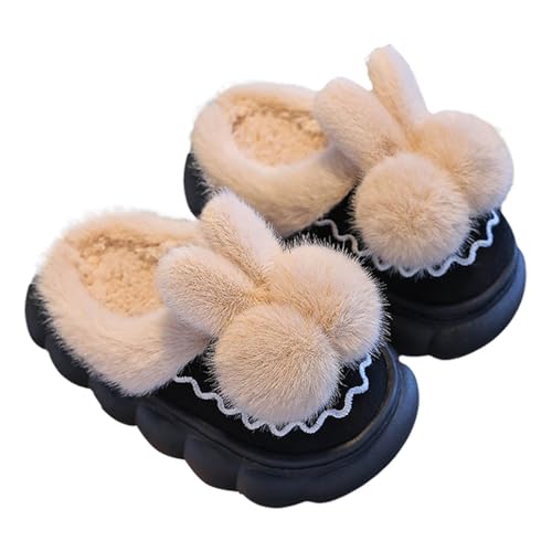 FGUUTYM Hausschuhe Mädchen Jungen Niedliche Bequeme Cartoon-Hasen-Pantoffeln Warme Winter Pantoletten aus Plüsch Gefütterte Filzhausschuhe Memory Foam Kuschelig Kinderhausschuhe Slippers von FGUUTYM