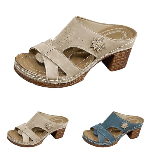 FGUUTYM Hausschuhe Modische High Heels Mit Fußbett Slipper Sandalen & Slides Mit Blockabsatz Damen Slip On Schuhe Schlupf-Clogs Pantoletten Sommerschuhe Offener Zehenbereich Mid Heel Sandaletten FGUUTYM Hausschuhe Modische High Heels Mit Fußbett Slipper Sandalen & Slides Mit Blockabsatz Damen Slip On Schuhe Schlupf-Clogs Pantoletten Sommerschuhe Offener Zehenbereich Mid Heel Sandaletten von FGUUTYM