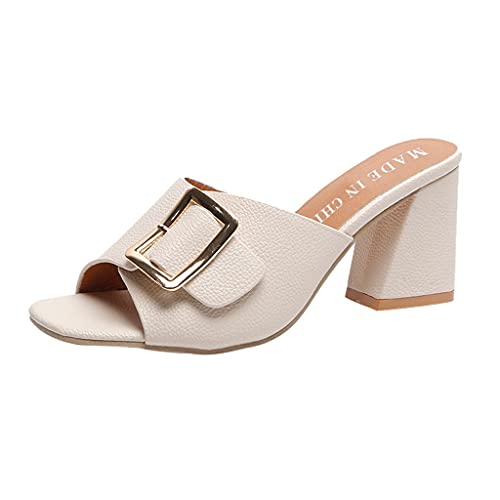 FGUUTYM Hausschuhe Sommer Damen Elegante Slip-On Slipper Breite Füße Clogs & Pantoletten Mit Blockabsatz, Fußbett, Offener Zehenpartie Und Quadratischem High Heel Slides Freizeitsandalen FGUUTYM Hausschuhe Sommer Damen Elegante Slip-On Slipper Breite Füße Clogs & Pantoletten Mit Blockabsatz, Fußbett, Offener Zehenpartie Und Quadratischem High Heel Slides Freizeitsandalen von FGUUTYM